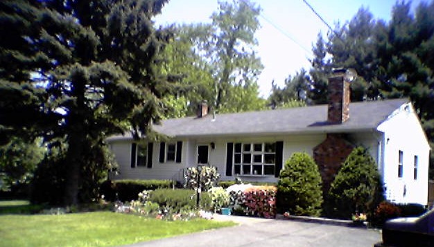 the front of the house, from the driveway