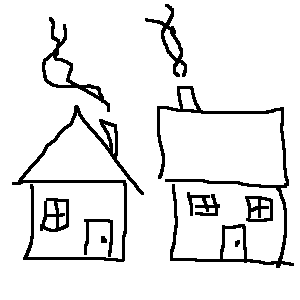 childish drawings of houses
